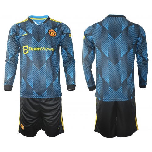 Manchester United Dres Dječji Treći 2021/2022 Dugim Rukavima Manchester United Dres Dječji Treći 2021/2022 Dugim Rukavima